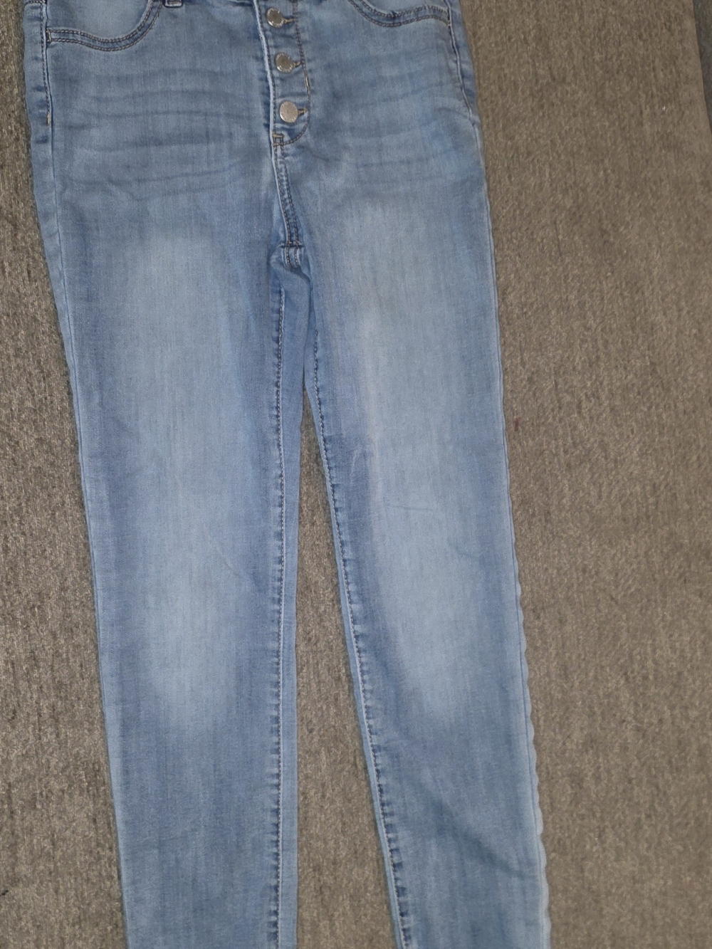 Jordache Light Blue Button-Front Skinny Jeans Girls Size 14
